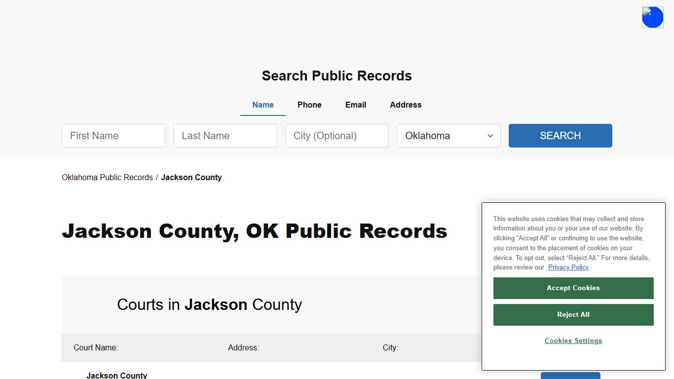 Jackson County, OK Public Court, Arrest and Inmate Records - ThePublicIndex